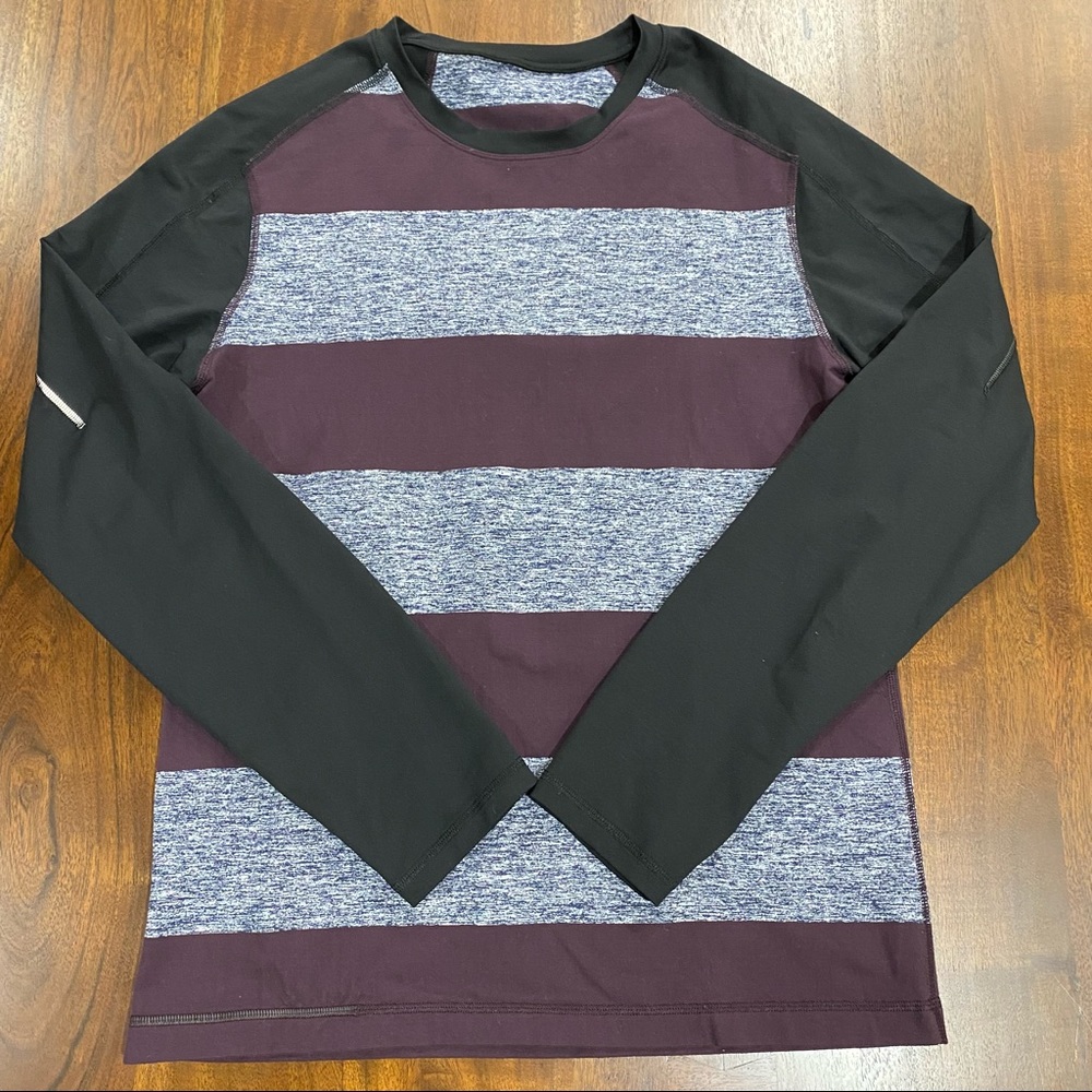Lululemon Men's Surge Striped Long Sleeve Shirt